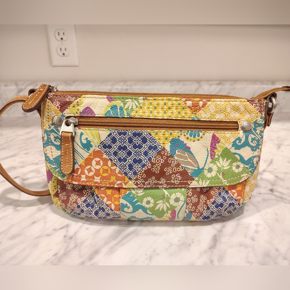 Fossil Unique Leather Patchwork Purse - image 2